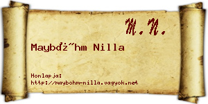 Mayböhm Nilla névjegykártya